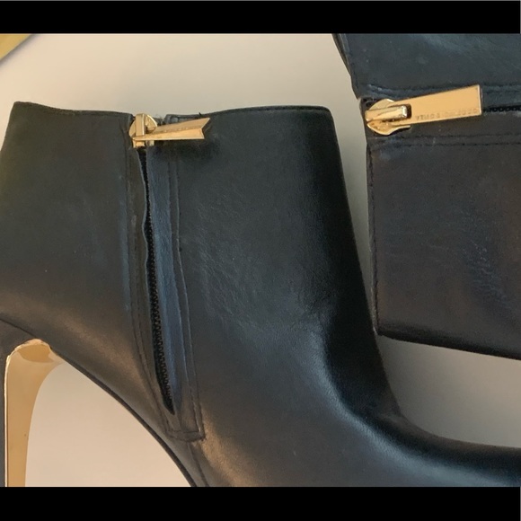 Vince Camuto Black & Gold Leather Stiletto Bootie - Picture 11 of 11